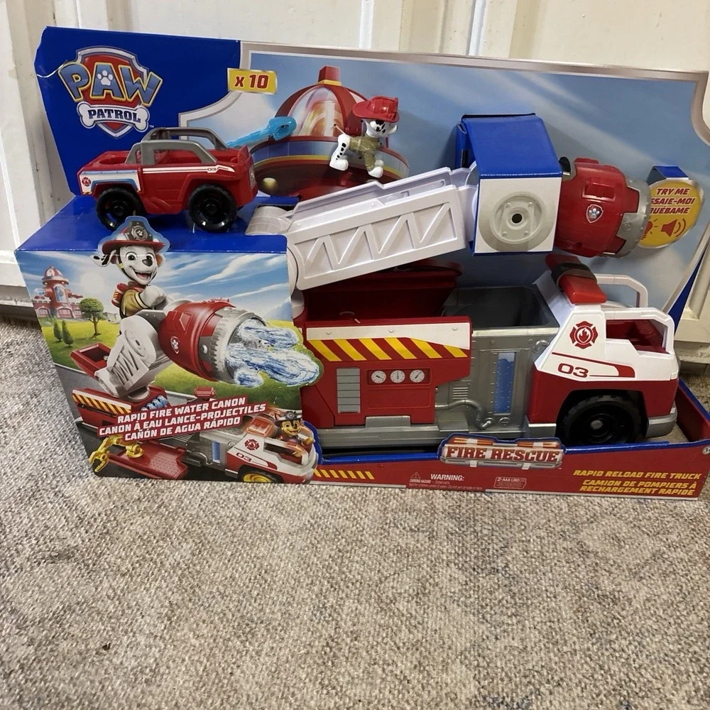 Paw Patrol Fire Rescue Rapid Reload Fire Truck Vehicle with Projectile Launcher
